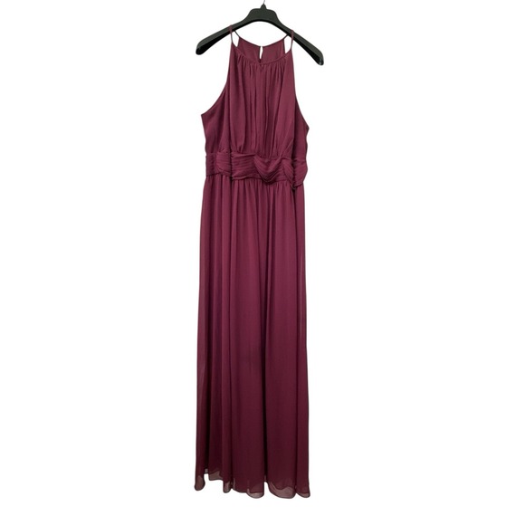 Davids Bridal Bridesmaid Dress, Full Length, Size 20 Maroon - Picture 1 of 4